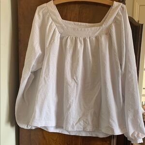 White Square Neck Women's Top
